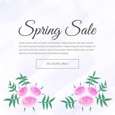 Spring rose flower sales banner