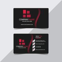 Business Card Template with Curved Lines vector