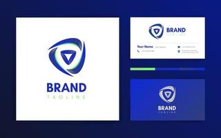 Fitness Triangle Logo and Business Card Template vector