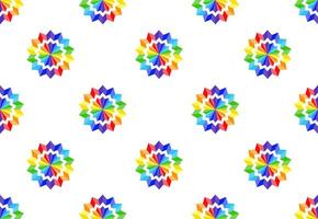 Rainbow paper flower pattern vector