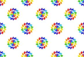 Rainbow paper flower pattern vector