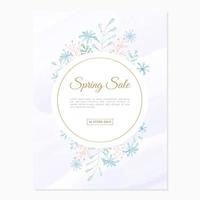 Spring botanical sale watercolor social media banner vector