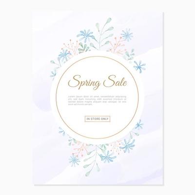 Spring botanical sale watercolor social media banner