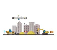 Construction Site on White Background vector