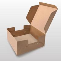 Recycled Paper Box with Open Lid vector