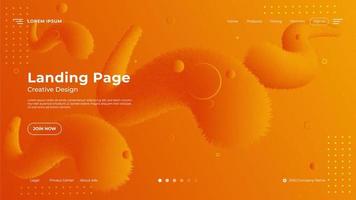 Abstract Orange Fluid Gradient Landing Page Background vector