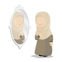 Girl with Mirror vector