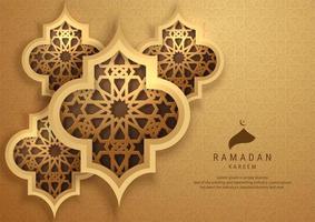 Ramadan Kareem Card with Ornamental Shapes vector