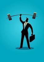 Businessman Silhouette Weight Lifting vector