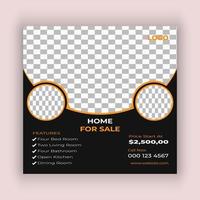 Real estate social media post template vector