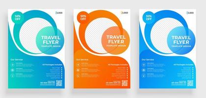 Travel Flyer Templates with Transparent Round Shapes 