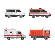 Means of transport set on a white background vector