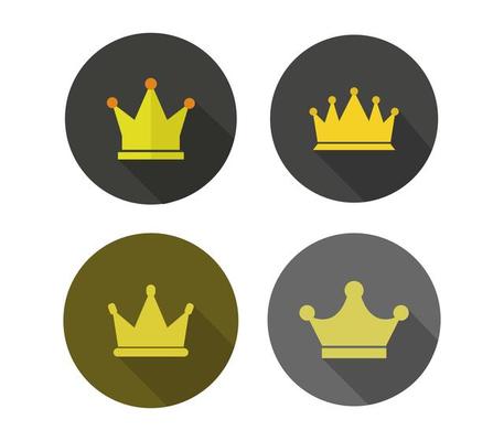 Crown set on white background