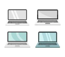 Laptop set on white background vector