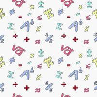 Seamless Pattern of Mathematical symbols. vector