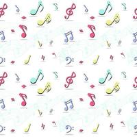 Seamless Pattern of Music Notes vector