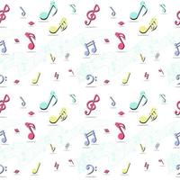 Seamless Pattern of Music Notes vector