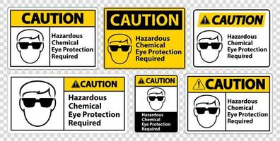 Eye Protection Required Sign Set vector