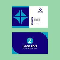 Blue Geometric Diamond Business Card Template vector