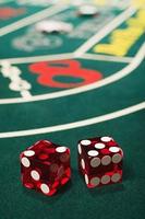 Dice on a craps table photo
