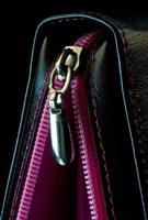 zipper, leather bag