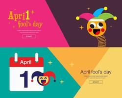 April Fool's Banner Set with Jesters vector