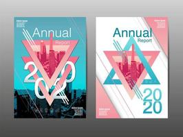 Annual Report Cover Set with Star Design vector