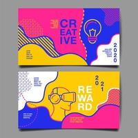 Horizontal Annual Report 2020 and 2021 Card Set vector