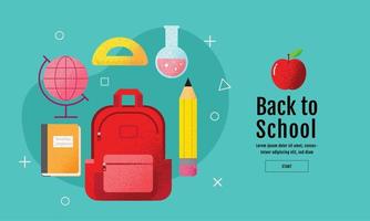 Back to School Poster with Backpack vector