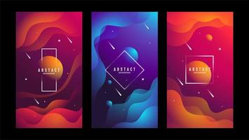 Vertical Gradient Space Card Set vector