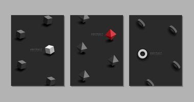 Abstract Black Background with Shapes vector