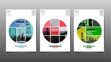 Circle Poster Template Set vector