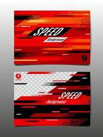 Horizontal Red Sports Template Set vector