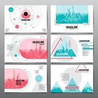 Presentation Layout Design Set with Geometric Shapes vector