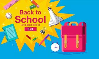 Bright Yellow and Blue Back to School Design vector