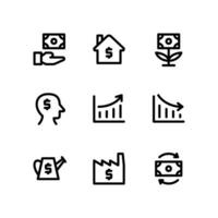 Investment Icons with Home, Factory snd More vector