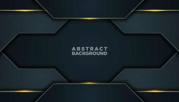 Dark Gray Abstract Background with Layers and Shining Gold Lines vector