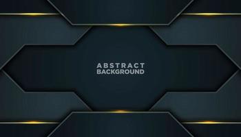 Dark Gray Abstract Background with Layers and Shining Gold Lines vector