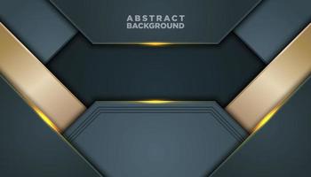 Dark Gray and Gold Abstract Background with Layers vector