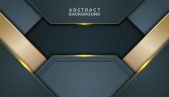 Dark Gray and Gold Abstract Background with Layers vector