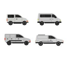 conjunto de iconos de furgoneta blanca vector