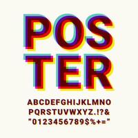 Colorful Retro Overprint Alphabet vector