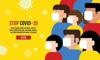 People Wearing Masks Covid-19 Design  vector