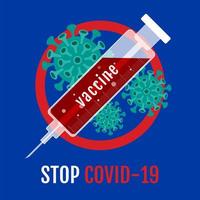 detener el coronavirus covid - diseño de 19 vacunas vector