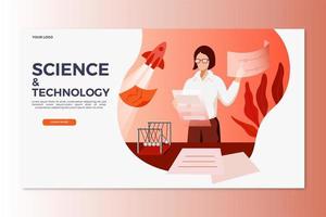 Science and Tech Landing Page vector