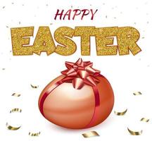 Happy Easter Poster with Red Egg