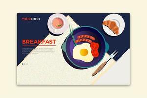 Breakfast Landing Page vector