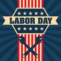 Labor Day Background with Silhouette of Wrenches vector