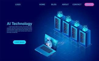 Artificial Intelligence Concept Landing Page  vector