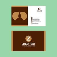 Light and Dark Brown Business Card Template vector